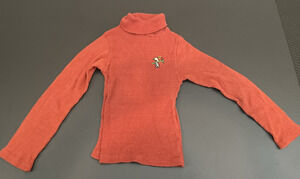 VTG 60s Good Sports Peanuts Snoopy Ribbed Turtleneck Sweater Kids Orange*2T/ 3T